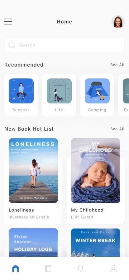 Digital Library Mobile App UI Kit - Screenshot 1