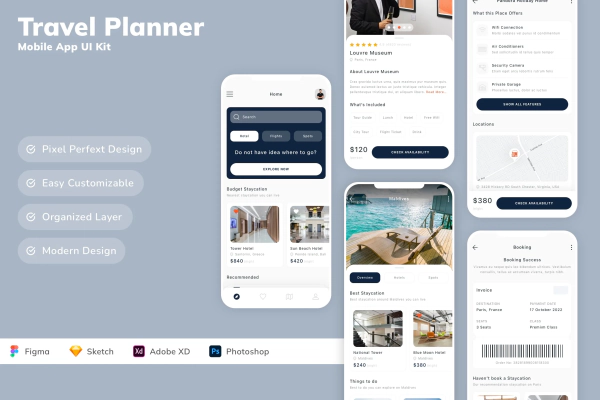 Travel Planner Mobile App UI Kit