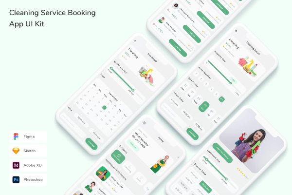Cleaning Service Booking App UI Kit