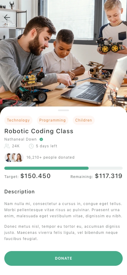 Charity Mobile App UI Kit - Screenshot 3