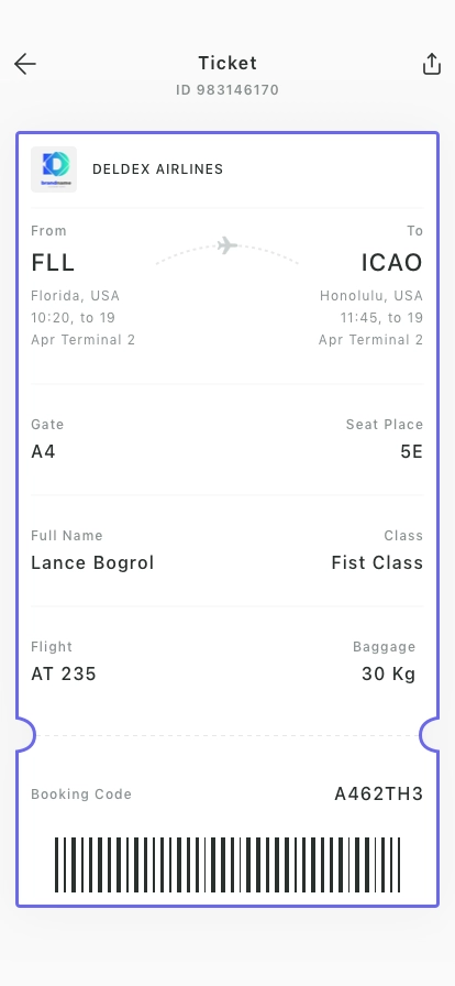 Flight Ticket Mobile App UI Kit - Screenshot 4