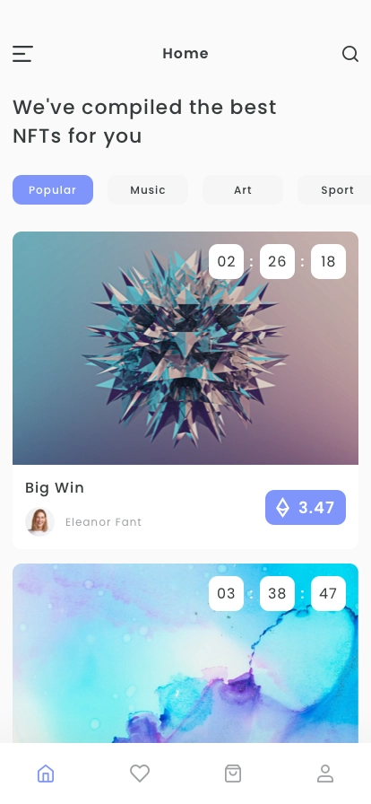 NFT Marketplace Mobile App UI Kit - Screenshot 3