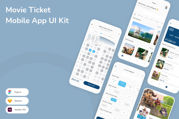 Movie Ticket Mobile App UI Kit