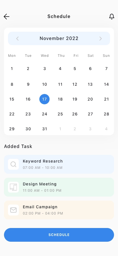 Schedule & Task Management Mobile App UI Kit - Screenshot 2
