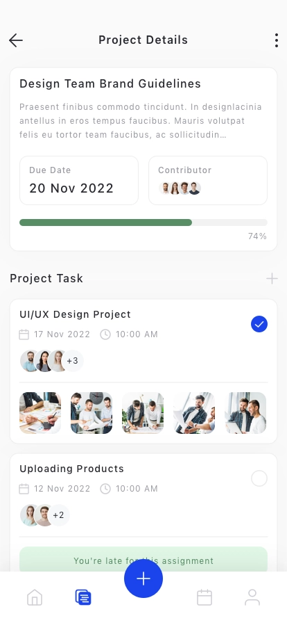 Project & Task Tracker Mobile App UI Kit - Screenshot 5