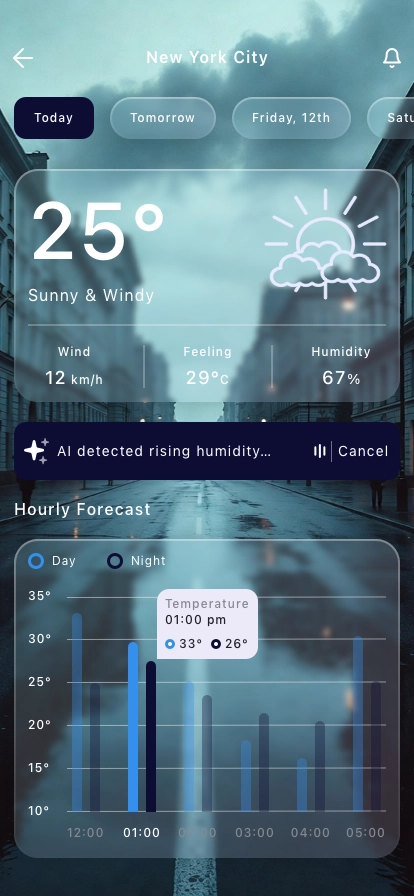 AI Weather & Forecast Mobile App UI Kit - Screenshot 5