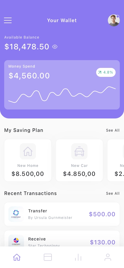 Finance & Budget Mobile App UI Kit - Screenshot 1