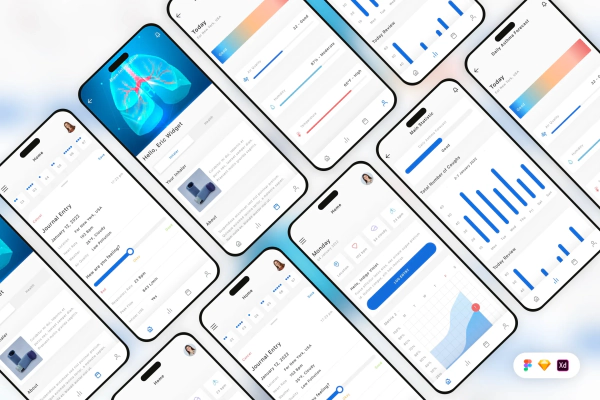 Asthma Monitoring and Management App UI Kit