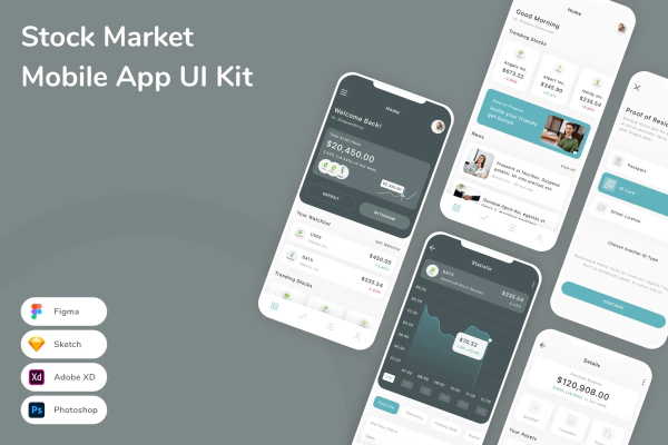 Stock Market Mobile App UI Kit