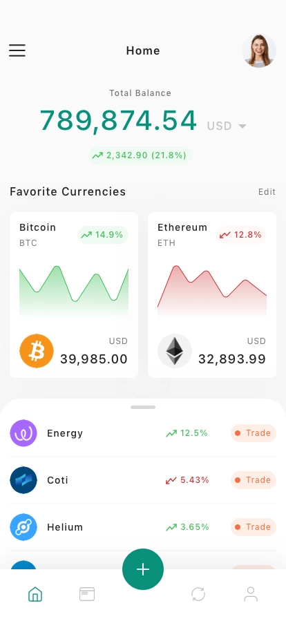 Cryptocurrency Wallet App UI Kit - Screenshot 1