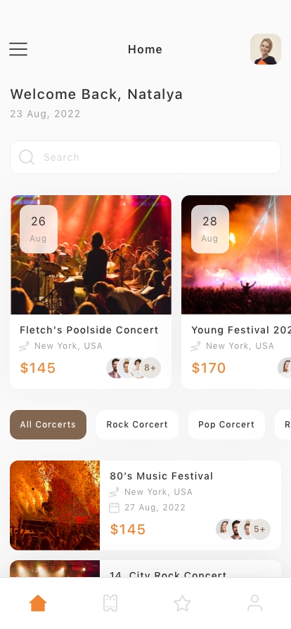 Concert Ticket Mobile App UI Kit - Screenshot 1