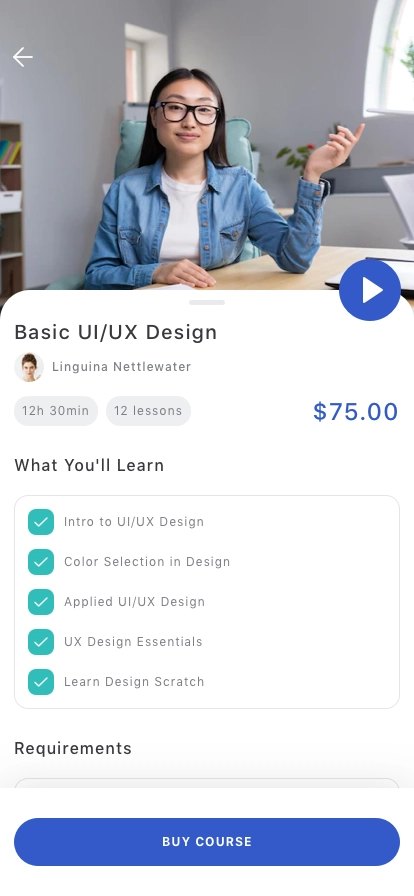 Learning & Course Mobile App UI Kit - Screenshot 2