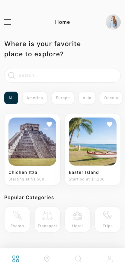 Travel & Trip Mobile App UI Kit - Screenshot 1
