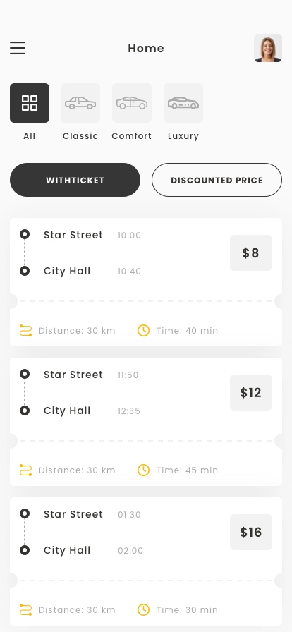 Taxi Booking Mobile App UI Kit - Screenshot 1