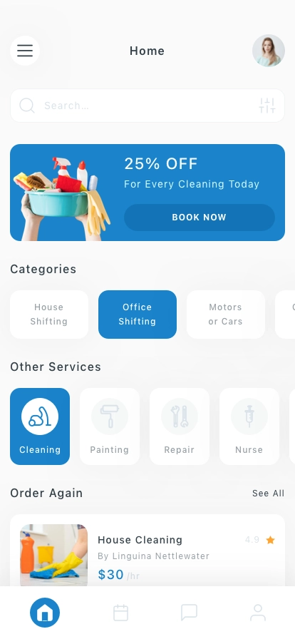 Cleaning Service Mobile App UI Kit - Screenshot 1