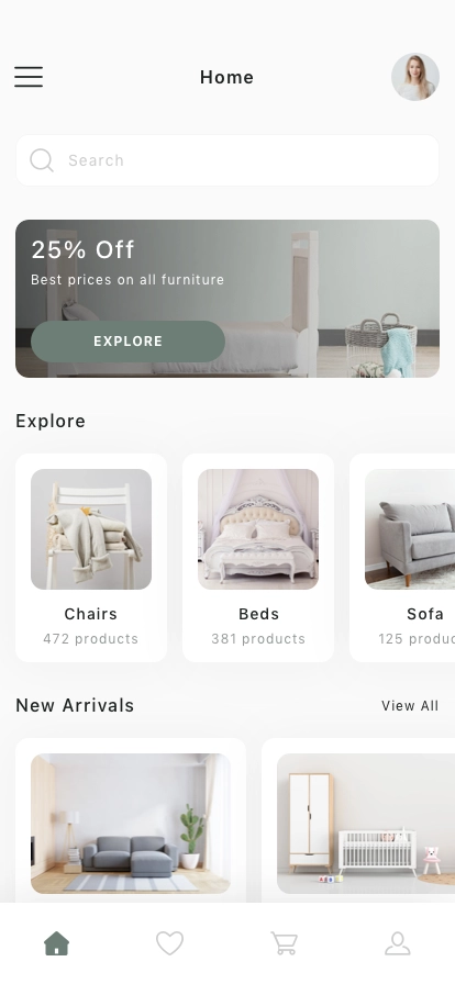 Furniture Shop Mobile App UI Kit - Screenshot 3