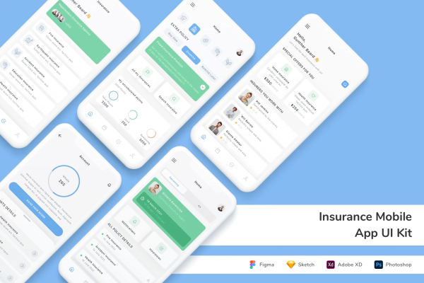  Insurance Mobile App UI Kit