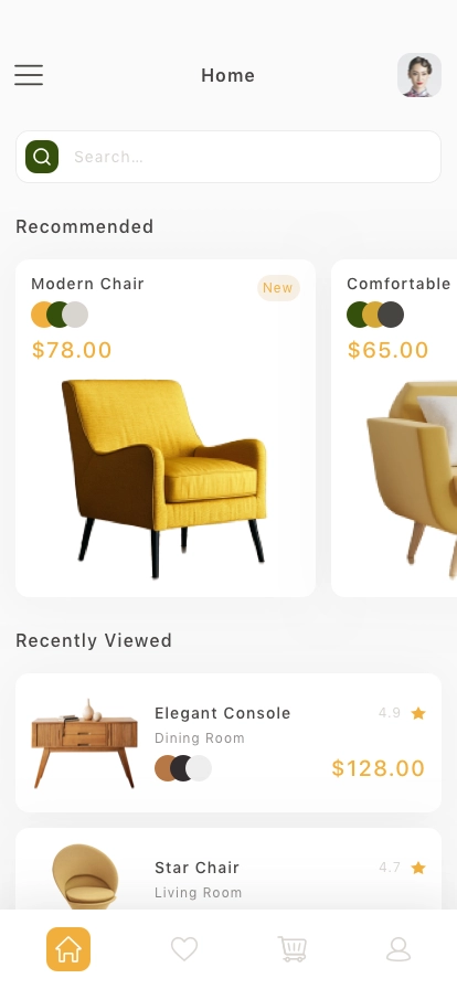 Furniture Shop Mobile App UI Kit - Screenshot 1