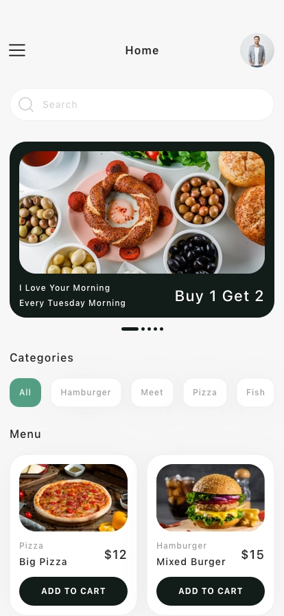 Food Ordering Mobile App UI Kit - Screenshot 1