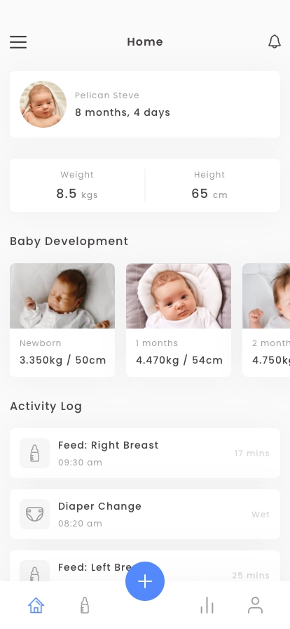 Baby Tracker Mobile App UI Kit - Screenshot 1