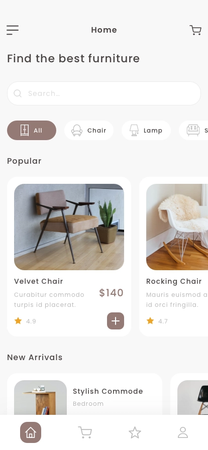 Furniture Shop Mobile App UI Kit - Screenshot 3