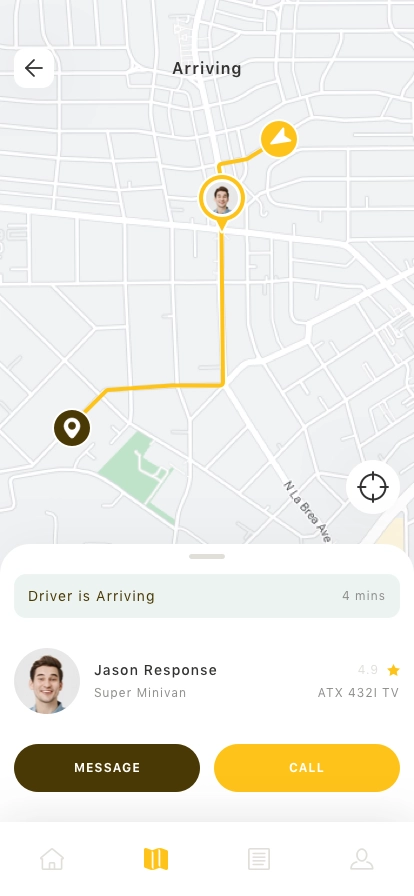 Taxi Booking Mobile App UI Kit - Screenshot 2