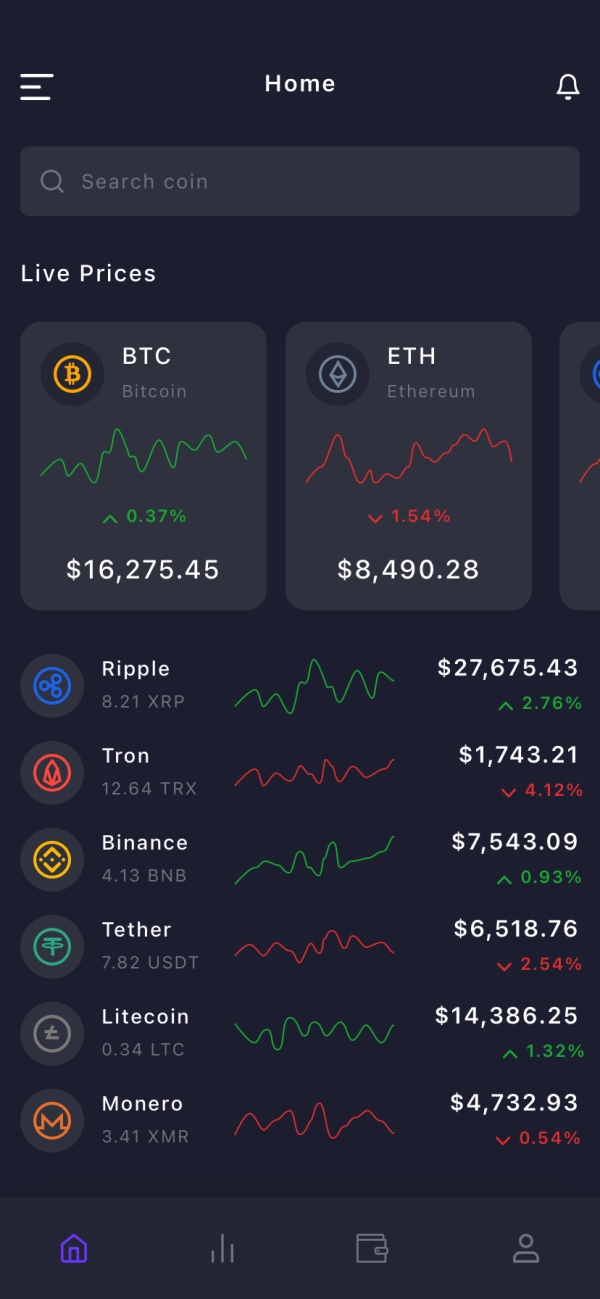 Cryptocurrency Exchange Mobile App UI Kit - Screenshot 1