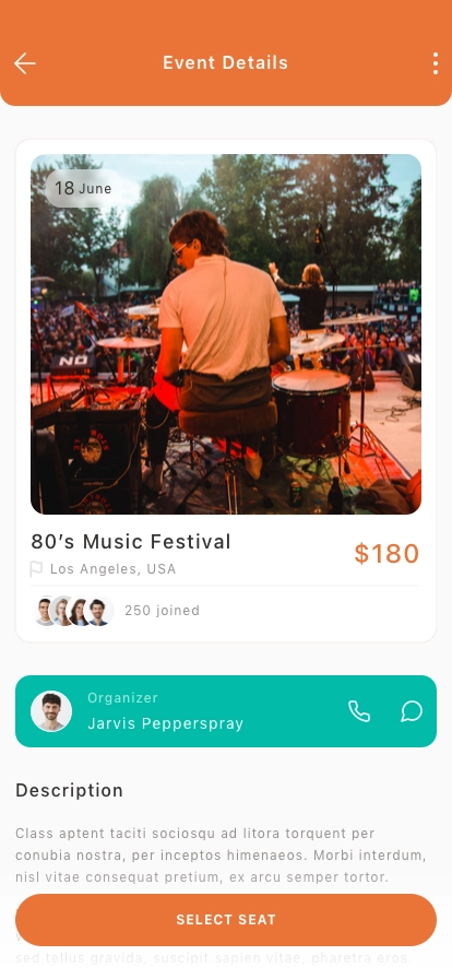 Event Ticketing Mobile App UI Kit - Screenshot 2