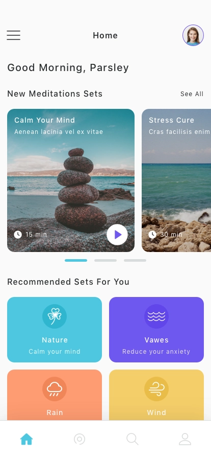 Meditation Mobile App UI Kit - Screenshot 1