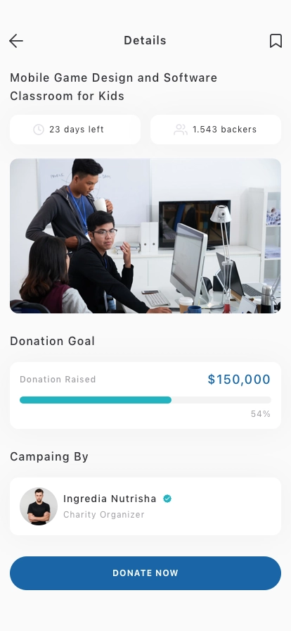 Crowdfunding Mobile App UI Kit - Screenshot 2