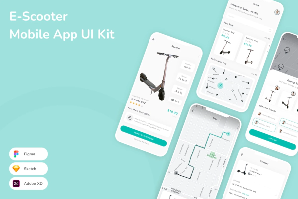 E-Scooter Mobile App UI Kit