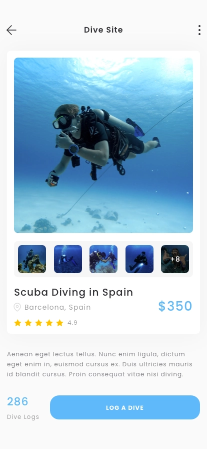 Diving Mobile App UI Kit - Screenshot 5