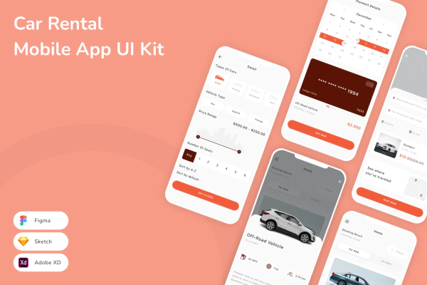Car Rental Mobile App UI Kit