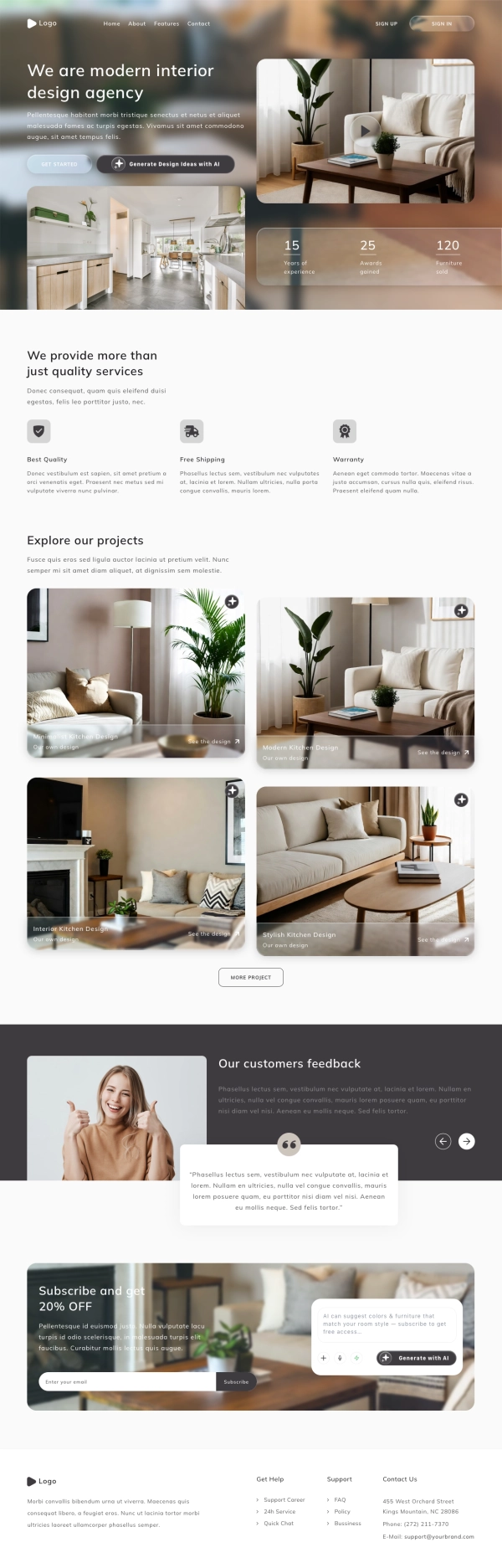 AI Interior Design Landing Page Template UI Kit - Screenshot 1