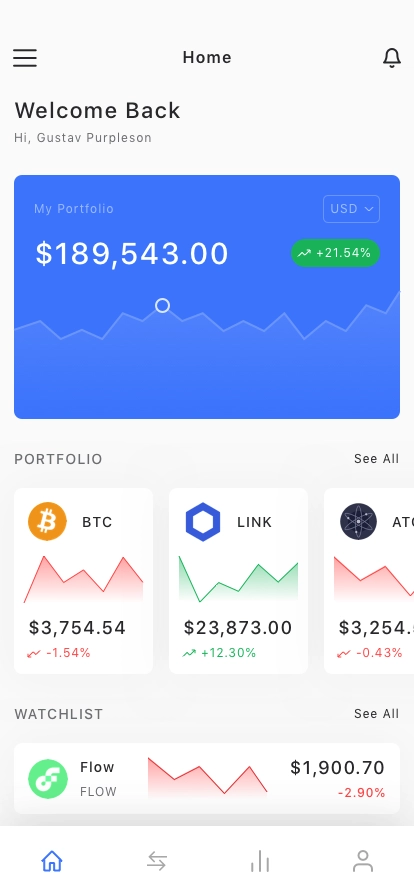 Cryptocurrency App UI Kit - Screenshot 1