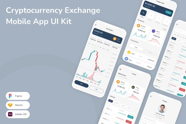 Cryptocurrency Exchange Mobile App UI Kit