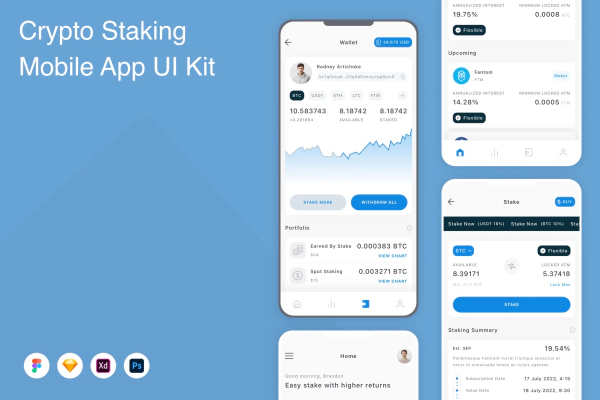Crypto Staking Mobile App UI Kit
