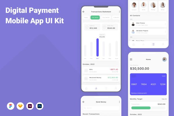 Digital Payment Mobile App UI Kit