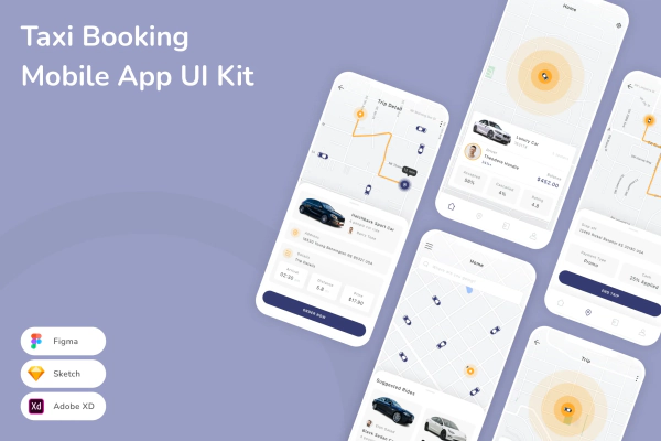 Taxi Booking Mobile App UI Kit
