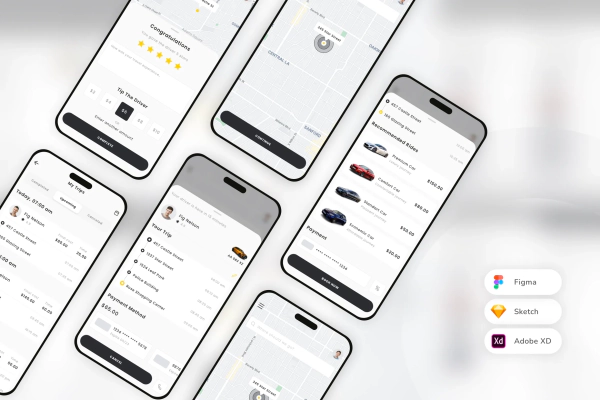 Taxi Booking Mobile App UI Kit