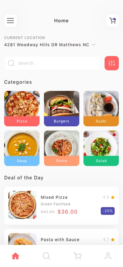 Food Delivery Mobile App UI Kit - Screenshot 1
