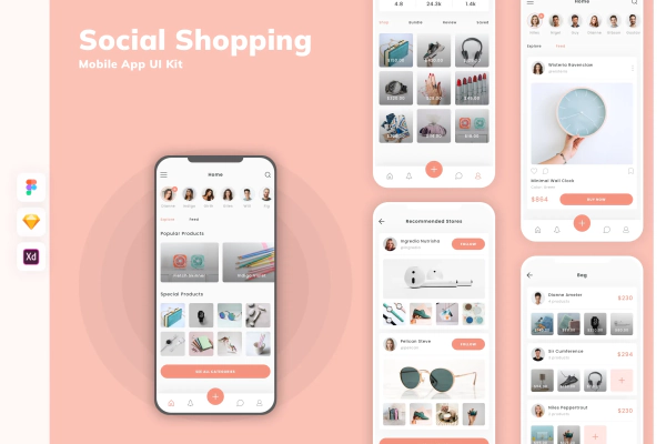 Social Shopping Mobile App UI Kit