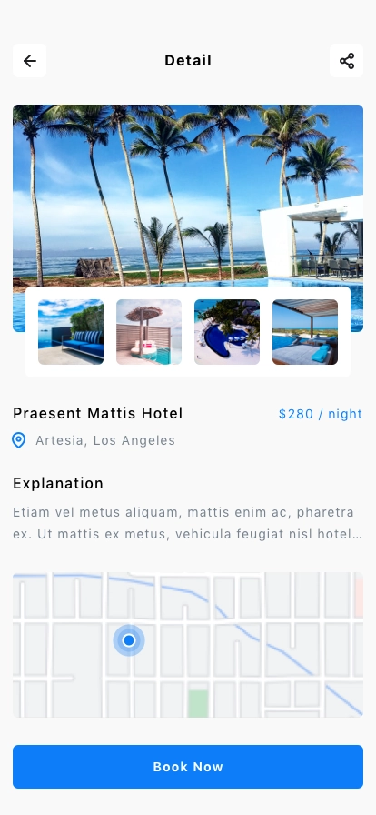 Hotel Listing & Booking Mobile App UI Kit - Screenshot 4
