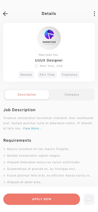 Job Platform Mobile App UI Kit - Screenshot 3