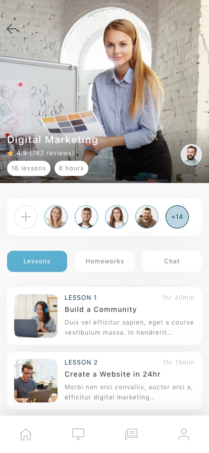 Online Course Mobile App UI Kit - Screenshot 4