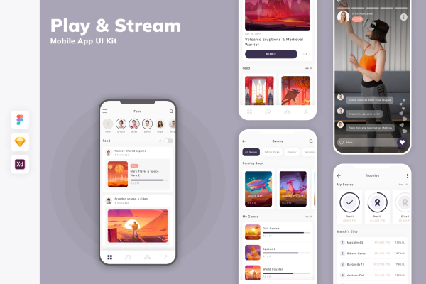 Play & Stream Mobile App UI Kit