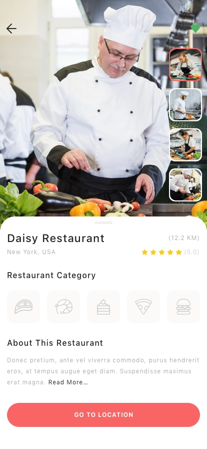 Restaurant Finder Mobile App UI Kit - Screenshot 5