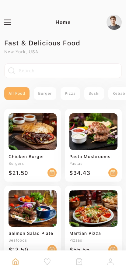 Food Ordering Mobile App UI Kit - Screenshot 1