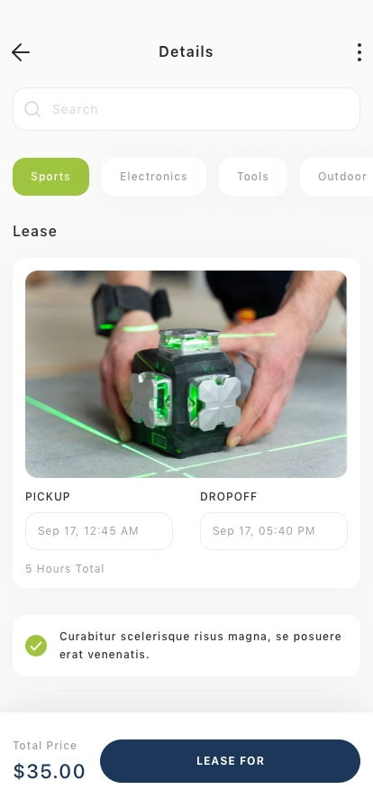 Rental Service Mobile App UI Kit - Screenshot 3