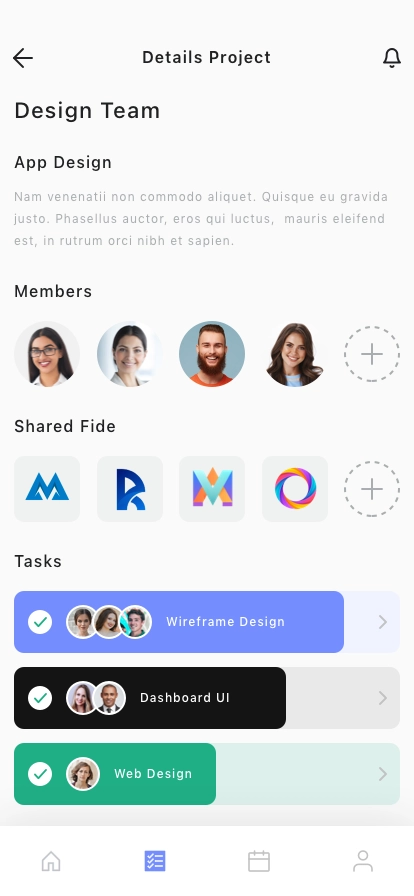 Task & Team Organizer Mobile App UI Kit - Screenshot 4